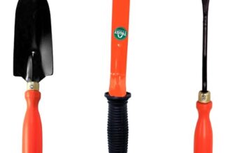 TrustBasket Gardening Hand Tools Set – 3 Pcs Small Trowel, Krupi & Weeder – Durable Garden Tools for Home Gardening Set, Gardening Tools Kit for Home Garden, Agriculture Tools & Gardening Items Combo