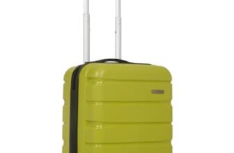 Teakwood Unisex Trolley Bag, Hard Cabin Trolley Small, 55 CM Trolley Bag for Travel, Lock System 360 Degree 8 Rotating Wheel (S, Lime Green)