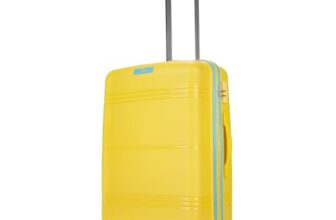 Skybags Paratrip Medium Size Hard Luggage (67 Cm) | Polypropylene Luggage Trolley with 8 Wheels| Bumblebee | Unisex, Spinner, Yellow