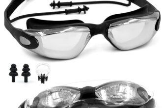 SLOVIC Swimming Goggles for Man [Black] | Swimming Goggles for Women | Anti-Fog & UV Protected Swimming Glasses for Men | Swimming Accessories | Leaf-Proof Goggle with Adjustable Straps & Nose Clip