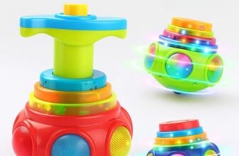 GRAPHENE Spinning Top Gyro Magic Lattoo Toy Flashing Plastic Magic Spinner with LED Lights Music Attractive Toy Non-Toxic Safe Fidget Spinning Top Laser Toys for Kids 2-5 Years Beyblade