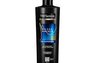 TRESemme Hydra Matrix Hydrating Shampoo 340ml with Polyglutamic Acid for 100H of Fluid Hair | Paraben Free Shampoo for Dry Hair & Scalp | Hard Water Detox