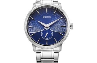 Titan Regalia Opulent Quartz Analog Gradient Blue Dial Silver Stainless Steel Strap Watch for Men – NT1828SM02