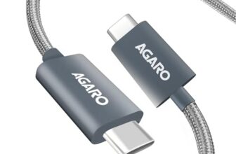 AGARO Type C to Type C Cable, 60W, 4A, Supports PD, Nylon Braided Fast Charging Cable Compatible With Type C Devices Including Android Phone, iPhone, Laptop & MacBook, 1.5M, 480 Mbps Data Transmission