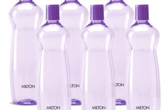 MILTON Pacific 1000 Water Bottle 1 Litre each, set of 6, Purple I PET Food Grade I BPA Free, Leak Proof I Wide Mouth, Easy To Clean I Fridge Bottles for Home, Office, Gym