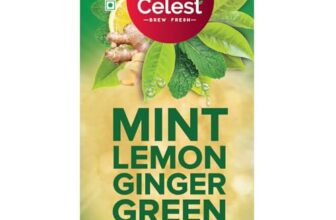 Celest Green Teabags 25 pcs | Green Tea for Weight Loss | Ginger, Mint & Lemon