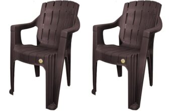 Cello Hercules Chair Set of 2, Matte Brown | Unbreakable, Durable & Strong |Blended PP Material, Easy to Clean |Plastic Chair for Living Room, Home & Office | 3 Years Warranty – Manufacturing Defects