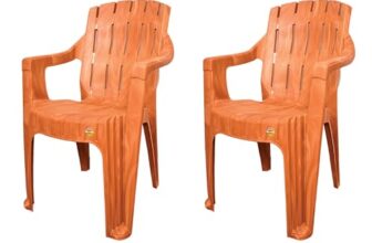 Cello Hercules Chair Set of 2, Sandalwood | Unbreakable, Durable & Strong |Blended PP Material, Easy to Clean |Plastic Chair for Living Room, Home & Office | 3 Years Warranty – Manufacturing Defects
