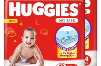 Huggies Dry Tape | Adjustable Tape Style Baby Diapers, Small (S) Size (4-8 Kgs), Combo Pack of 68 | Up To 2X Faster Absorption, Up To 12 Hours Overnight Absorption (34 Count, Pack of 2)