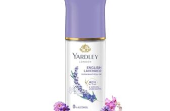 Yardley London English Lavender Underarm Deodorant Roll On | With Licorirce Extract & Floral Extracts | Smooth & Eventoned Underarms | 72 H Long Lasting Floral Scent| 0% Alcohol & Dermat Approved | For Women | 50ml