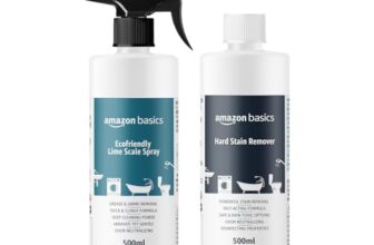 Amazon Basics – Hardstain & Descaler Eco-Friendly Cleaning Spray Combo | 500ml Each (Pack of 2) | Citrus Scent | for Kitchen & Bathroom Use