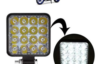 AutoKraftZ Square 16 LED Bike Headlight/Car Headlight/Driving Lamp for Yamaha R15