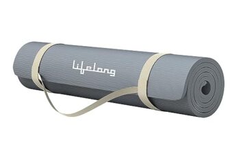 Lifelong LLYM92 Yoga mat for Women & Men EVA Material 4mm Anti-Slip Mat for Workout|Exercise Mat For Home Gym | Yoga Mat-For Gym-Workout and Yoga Exercise I Grey