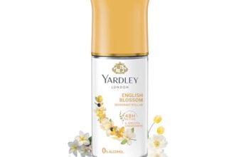 Yardley London English Blossom | Underarm Deodorant Roll On| With Licorirce Extract & Floral Extracts | Smooth & Eventoned Underarms | 48H Long Lasting Floral Scent| 0% Alcohol & Dermat Approved | For Women | 50ml