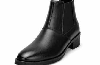 Kraasa Men’s Height Increasing Chelsea Boots | PU Leather Slip-On Ankle Boots | Comfortable Formal & Smart Casual Footwear Black UK 8