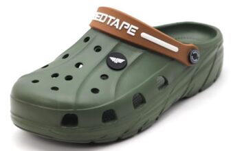Red Tape Men’s Designer Comfortable Clogs || Sandals with Adjustable Back Strap for Men Olive Green, 6 UK