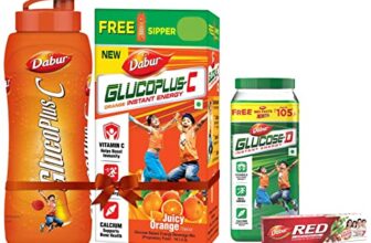 Dabur Gluco Plus C Orange – 1 Kg (Free Sipper with pack) & Glucose -D Insant Energy Boost With Vitamin D – 1 Kg With Dabur Red Paste 200g Free