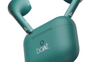 Boat Airdopes Joy, 35Hrs Battery, Fast Charge, IWP Tech, Low Latency, 2Mic ENx, Type-C Port, v5.3 Bluetooth Earbuds, TWS Ear Buds Wireless Earphones with mic(Dark Cyan)