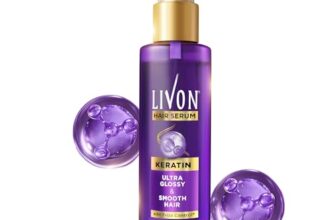 Livon Keratin Hair Serum for Women & Men | Ultra Glossy & Smooth Hair | 48Hr Frizz Control | Hair Serum for Dry, Rough & Damaged Hair | 48ml
