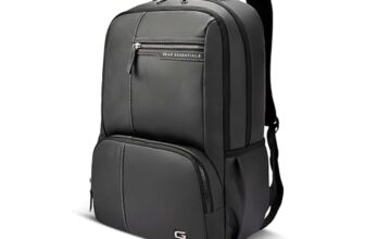 Gear Vintage 4 19″/29L anti theft faux leather Medium Water Resistant Laptop Backpack/Casual Backpack/Daypack/Travel Backpack/College Bag For Men/Women(Pitch Black-Black)