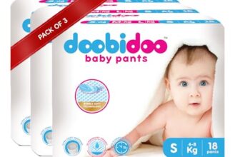Doobidoo Baby Pants Diapers – S Size | All Round Softness with Bubble Soft Topsheet & Anti-Leak Side Cuffs | High Absorbency for Comfort & Protection (4–8 kg) – Pack of 2 | 36 Count