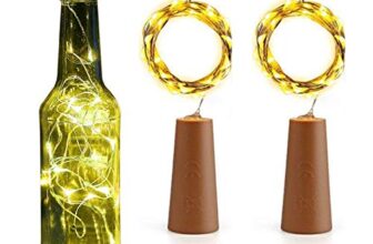 Lexton Wine Bottle Cork Lights – 20 LEDs Copper Wire String Lights | Battery Operated Fairy Lights for Bottle, DIY, Home, Party, Wedding, Diwali Decoration (Warm White, Pack of 2)