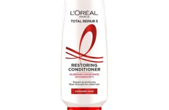 L’Oreal Paris Total Repair 5 Conditioner For Damaged Hair | Powered by Keratin XS Technology| Fights 5 Signs of Hair Damage- Frizz, Breakage, Dryness, Stiff Hair, and Split ends | 340 ml