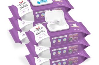 Mylo Gentle Baby Wipes with Lid (72 Wipes x 6 Pack – 432 Water Wipes) | Natural Wet Wipes with Organic Coconut Oil & Neem| Cotton Cloth with Extra Thick
