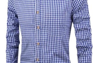 Glowic Men’s Checkered Casual Shirt | Full Sleeve Button-Down Shirt | Comfortable Breathable Fabric | Perfect for Casual Office and Outing Wear (in, Alpha, L, Regular, Blue)