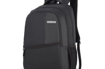 American Tourister Valex | 28L Backpack | 17″ Laptop Bag | 2 Compartments | College & Office Backpack for Men and Women | Black | 1 Year Global Warranty