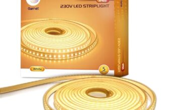 wipro Garnet 10 Metre Led Strip Light|120 LEDs/Mtr|Warm White|Ip65-Waterproof|Flexible Rope Light for Outdoor&Indoor Decoration for Diwali,Christmas|Strip for Balcony,False Ceiling|Pack of 1