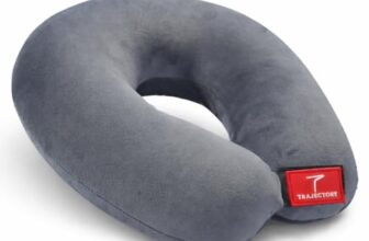 Trajectory Travel Neck Pillow for Travelling and Sleeping in Airplane Flight, Cab, Car, Train, Bus for Men and Women Grey (As seen on Shark Tank)
