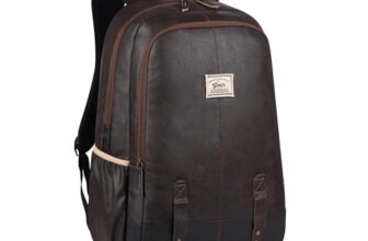 Gear Classic Anti Theft Faux Leather 18 inch 48 cms Brown Laptop Backpack (LBPCLSLTH0201)