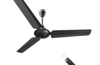 atomberg Efficio Alpha 1200mm BLDC Ceiling Fan with Remote Control | BEE 5 star Rated Energy Efficient Ceiling Fan | High Air Delivery with LED Indicators | 2 Year Warranty (Gloss Black)