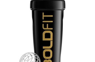 Boldfit Bold Gym Shaker Bottle 700ml, Bottles For Protein Shake 100% Leakproof Guarantee Protein Shaker/Sipper, Ideal For Protein, Pre Workout And BCAAs & Water BPA Free Material,Plastic,Black