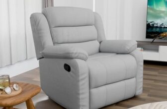 Da URBAN® Paradise Puffy Velvet Recliner for Head Support & Leg Relaxation Lounge Chair (Grey)