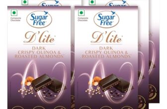 Sugar Free D’lite Quinoa & Almonds Dark Chocolate Bar, 40Gm (Pack Of 6)