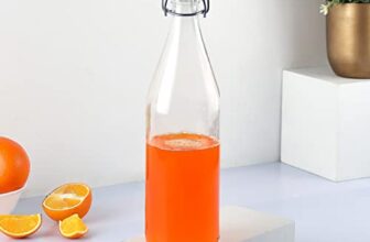CELLO Aquaria Glass Water Bottle For Daily Use 1000 ml, Transparent | Durable & Stylish, Freezable & Fridge Safe, Leakproof & Leadfree Toughened Glass Water Bottle For Juices, Milk & Cold Beverages