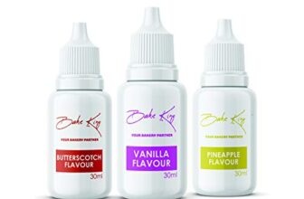 BAKE KING Combo of Butterscotch Pineapple and Vanilla Flavour 30ML Each Essence for Baking Cakes Jams Jelies Cookies Ice Creams and Puddings Liquid Food Essence (Set of 3)