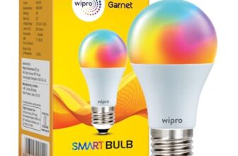 Wipro 9W Bluetooth Enabled Smart Bulb E27 | 16 million Colours | White Tunable (Warm, Neutral & Cool White) | Dimmable | App-Control | Music Sync | Schedule & Scenes | Pack of 1