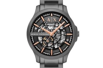 Armani Exchange Stainless Steel Analog Black Dial Men’s Watch-Ax2458, Band Color:Gray