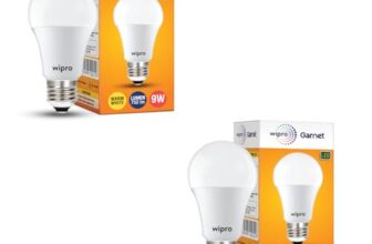 wipro Garnet 9W LED Bulb for Home & Office |Warm White (2700K) | E27 Base|220 Degree Light Coverage |4Kv Surge Protection |400V High Voltage Protection |Energy Efficient | Pack of 2