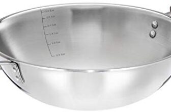 Amazon Brand – Solimo Stainless Steel & Aluminium Triply Kadhai, 26cm, Silver