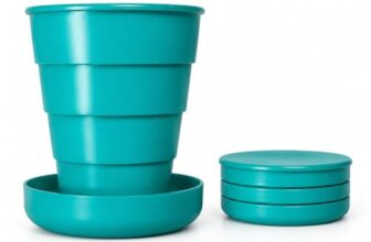 The Cool GrandMom Foldable Travel Glass | Collapsible Folding Travel Cup with Lid | Portable Silicone Drinking Glass | Leakproof & Reusable Cup for Traveling, Camping, School & Outdoor Use (Pack OF 1)