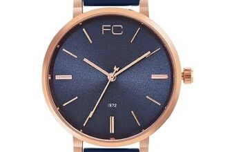 French Connection Luna | Blue Dial | Rose Gold Tone Case | Blue Leather Strap | Analog Watch for Women – FCN00071G