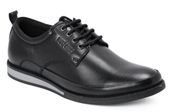 Red Chief Nubuck Leather Formal Derby Shoes for Men | Lace-Up Shoes for Men | Black | RC3485