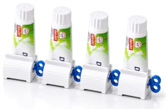 Toothpaste Squeezer with Rolling Holder | Rotatable Toothpaste Tube Dispenser for Bathroom, Kitchen & Travel Use | Easy Manual Tube Squeezer for Toothpaste, Creams, Gel & Cosmetic Tubes (Multicolour)