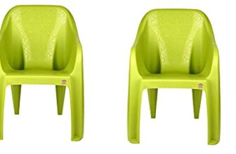 Cello Dynamo Cafeteria Plastic Set of 2 Chairs, Green, 21 * 31 inches (clo_Dynamo_so2_Green)