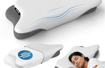 Lifelong Cervical Butterfly Pillow for Neck & Shoulder Pain Relief | Orthopedic Memory Foam Cushion | Ergonomic Contour Design & Dual Height Support | Side Sleeper Pillow with Arm Rest (LLBCP05)