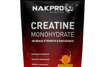 NAKPRO NUTRITION Micronised Creatine Monohydrate | 250g (62 Servings) | Tangy Orange | Trustified Certified | Rapid Absorption Pre/Post Workout